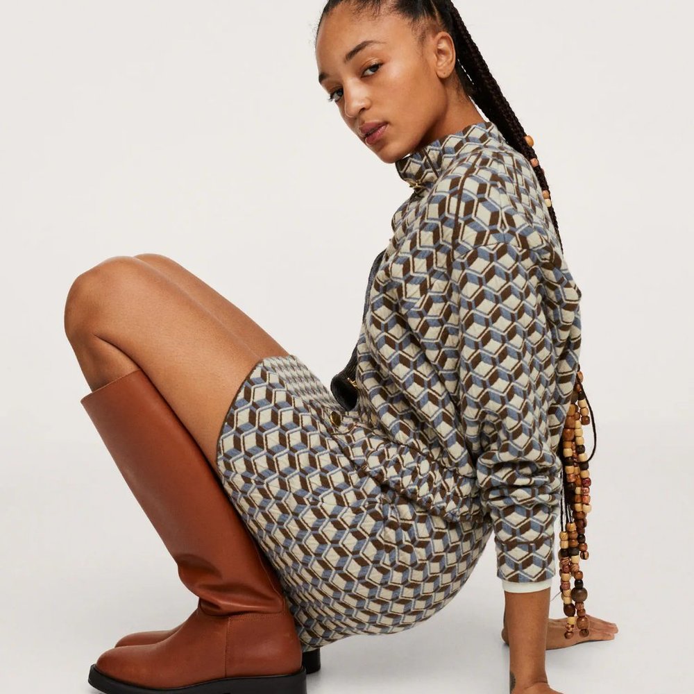 Mango Geometric print knit bomber - Picture 10 of 12